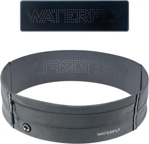 WATERFLY Running Belt Fanny Pack: Slim Elastic Sport Workout Waistband for Men and Women, Jogging Runner Phone Holder Belt, Marathon Jogger Waist Bag
