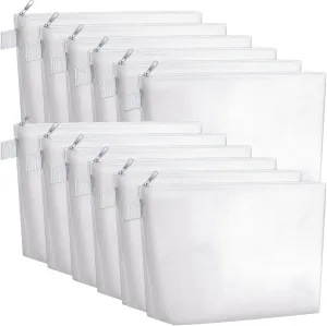 Weewooday 12 Pieces Sublimation Zipper Pouch Blank DIY Canvas Makeup Bags for Women Plain Cosmetic Pouch with Zipper for Travel Wedding Teacher Women Toiletry Makeup Cosmetic Stationery(White)