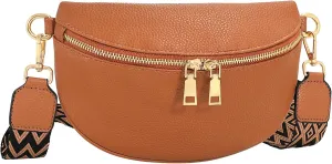 WERFORU Small Crossbody Sling Bag for Women Fanny Packs Faux Leather Chest Bag for Travel
