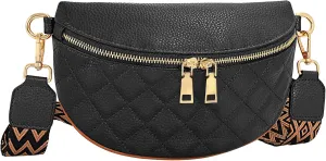 WERFORU Small Crossbody Sling Bag for Women Fanny Packs Faux Leather Chest Bag for Travel…