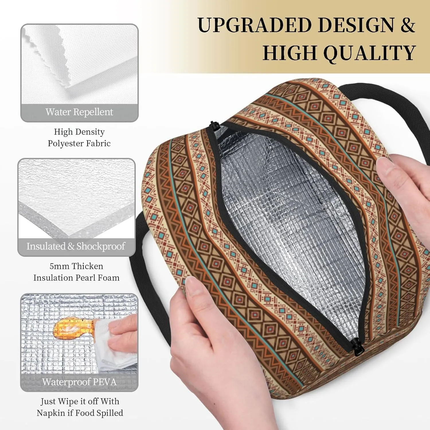 Western Lunch Box for Women Insulated Horse Lunch Bag Reusable Cooler Bags Western Horse Lunch Box Large Containers Tote Bag for Women Men Picnic Travel Office Camping