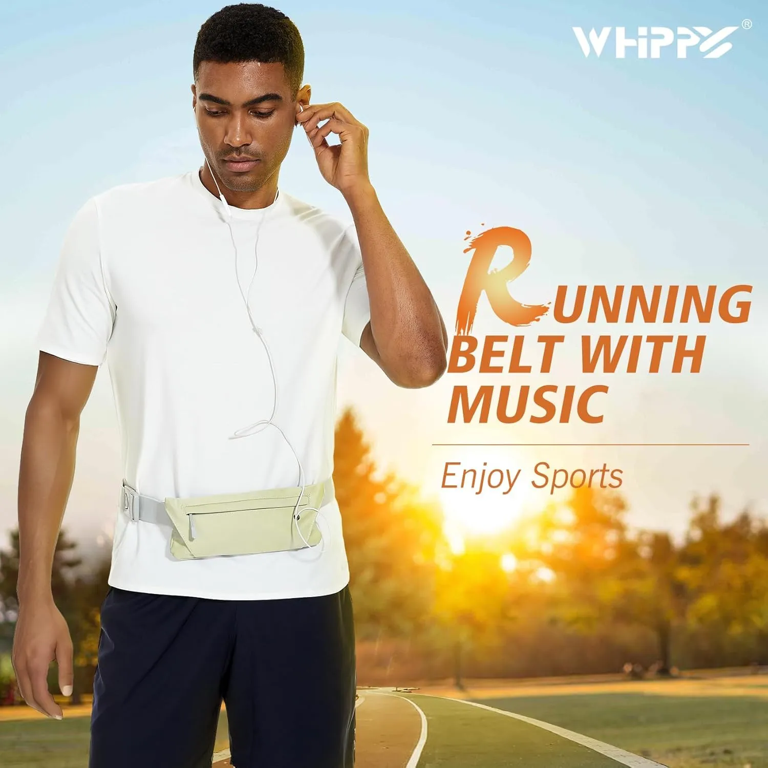 WHIPPY Slim Running Belt Fanny Pack for Women Men Elastic Runners Belt Waist Pouch Chest Bag Phone Holder Waist Pack for Running Hiking