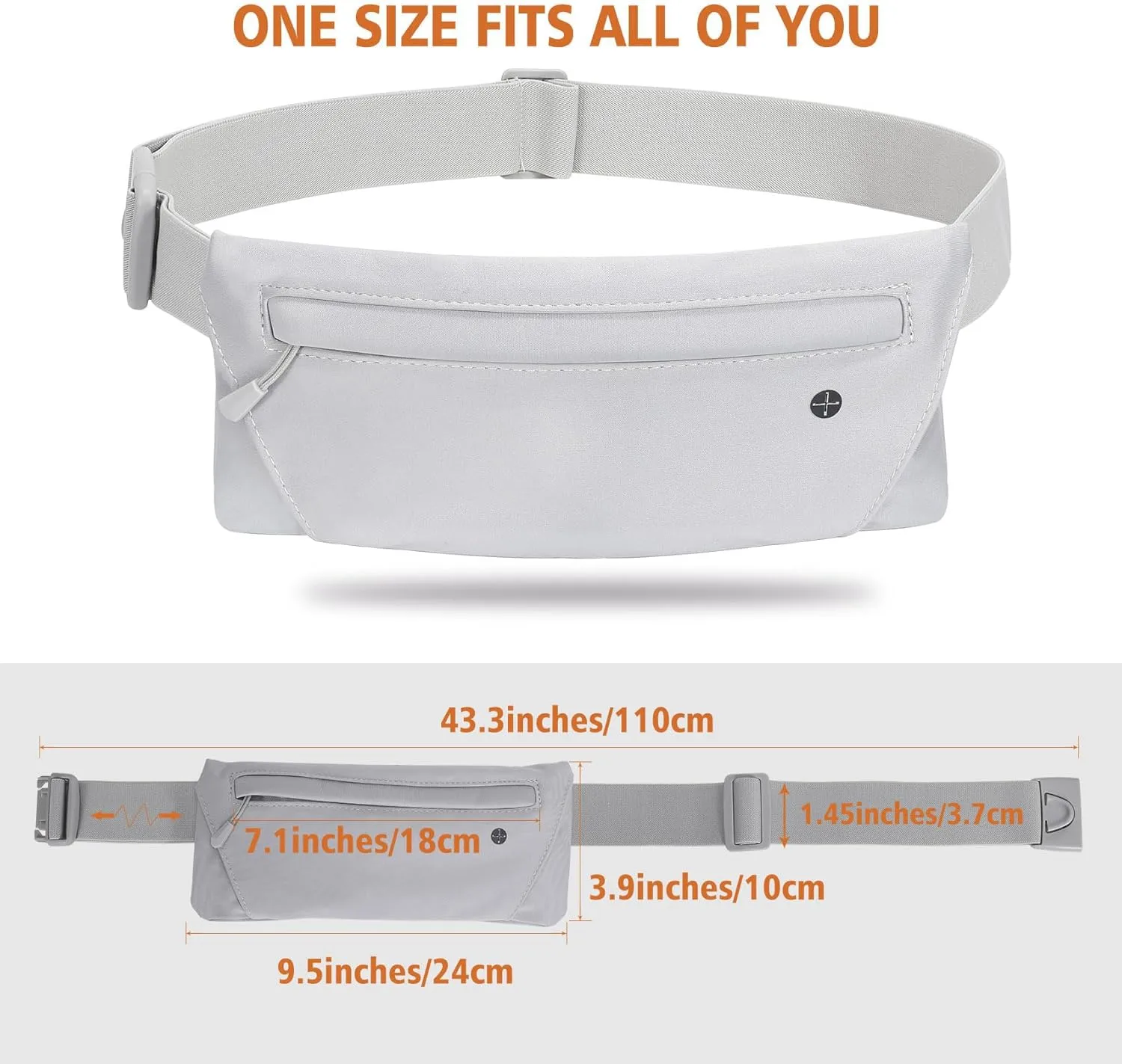 WHIPPY Slim Running Belt Fanny Pack for Women Men Elastic Runners Belt Waist Pouch Chest Bag Phone Holder Waist Pack for Running Hiking