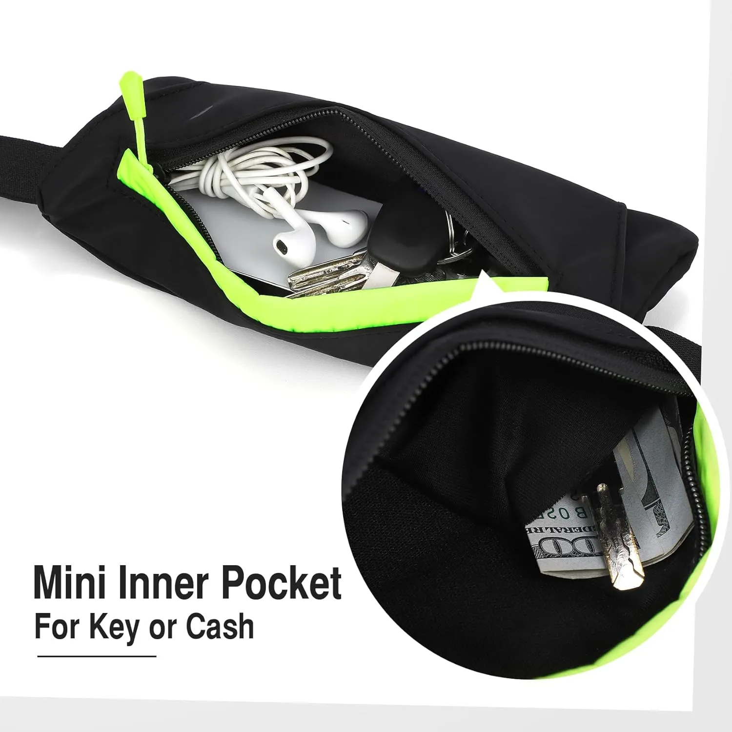 WHIPPY Slim Running Belt Fanny Pack for Women Men Elastic Runners Belt Waist Pouch Chest Bag Phone Holder Waist Pack for Running Hiking