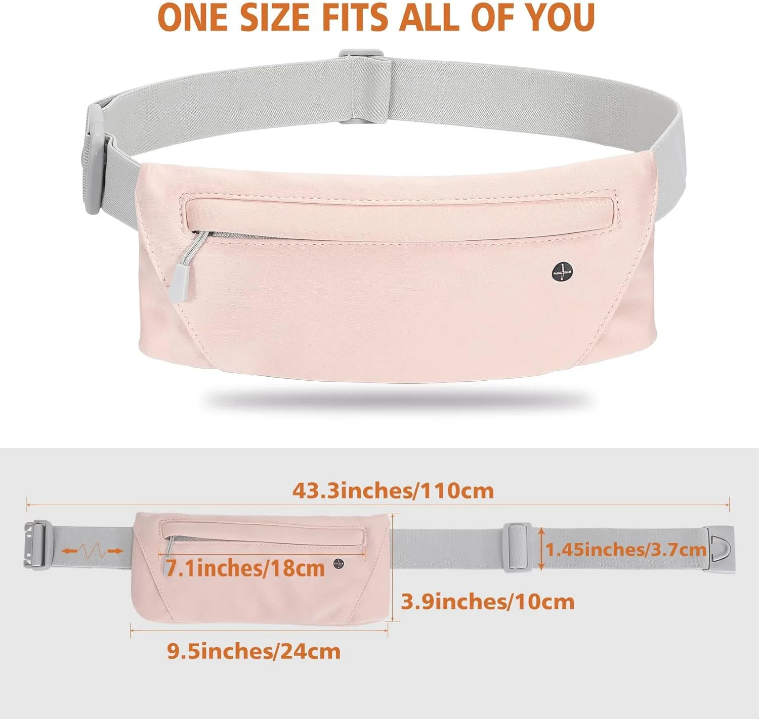 WHIPPY Slim Running Belt Fanny Pack for Women Men Elastic Runners Belt Waist Pouch Chest Bag Phone Holder Waist Pack for Running Hiking