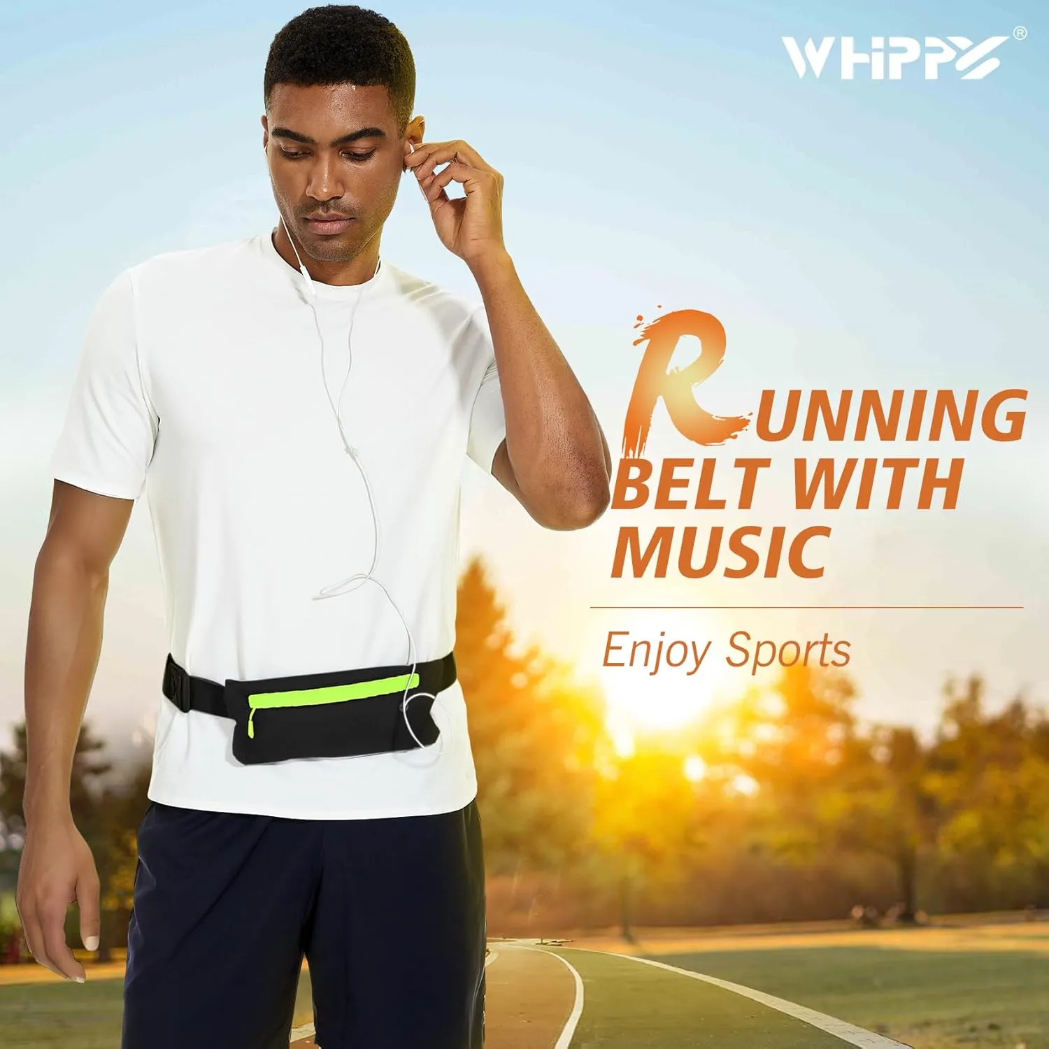 WHIPPY Slim Running Belt Fanny Pack for Women Men Elastic Runners Belt Waist Pouch Chest Bag Phone Holder Waist Pack for Running Hiking
