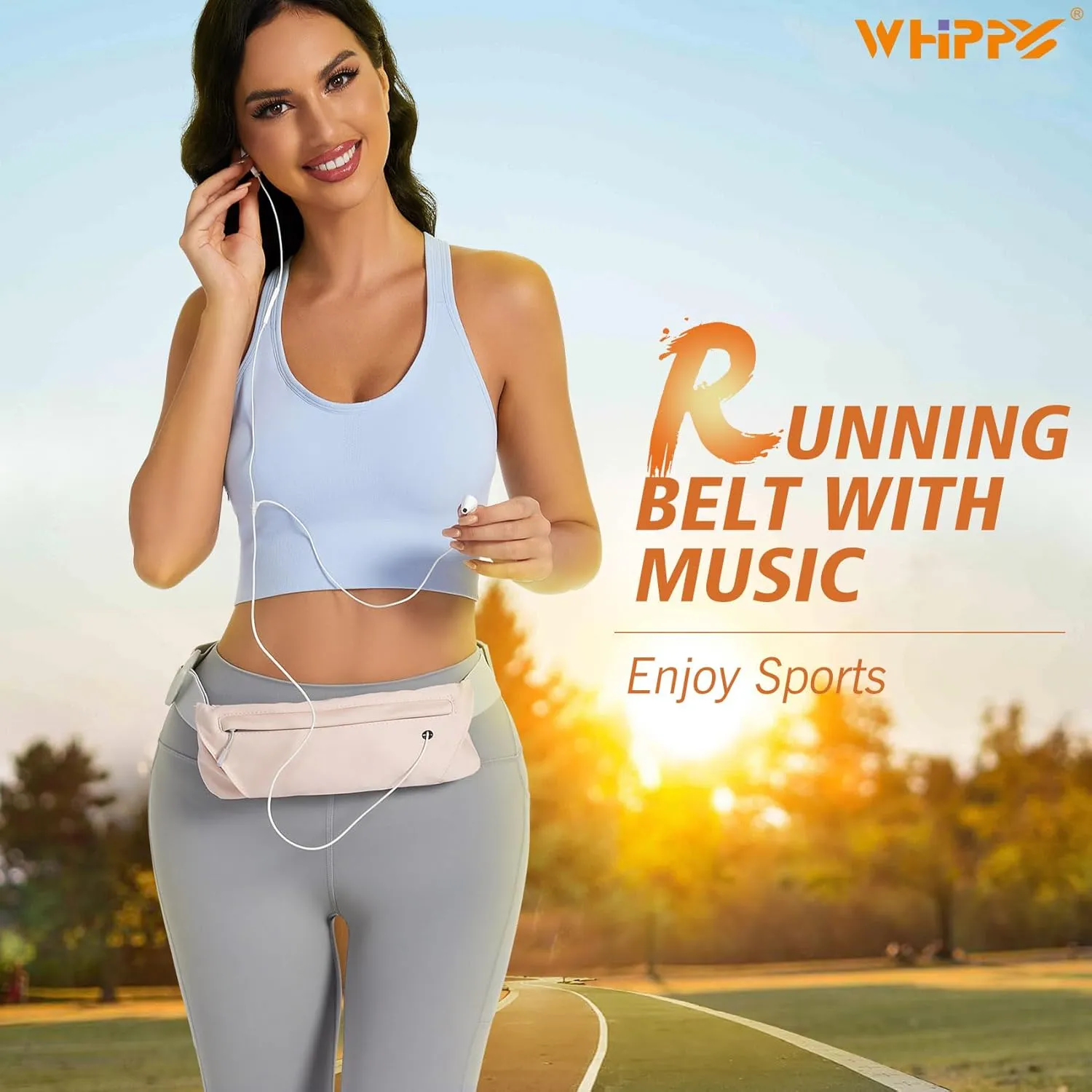 WHIPPY Slim Running Belt Fanny Pack for Women Men Elastic Runners Belt Waist Pouch Chest Bag Phone Holder Waist Pack for Running Hiking