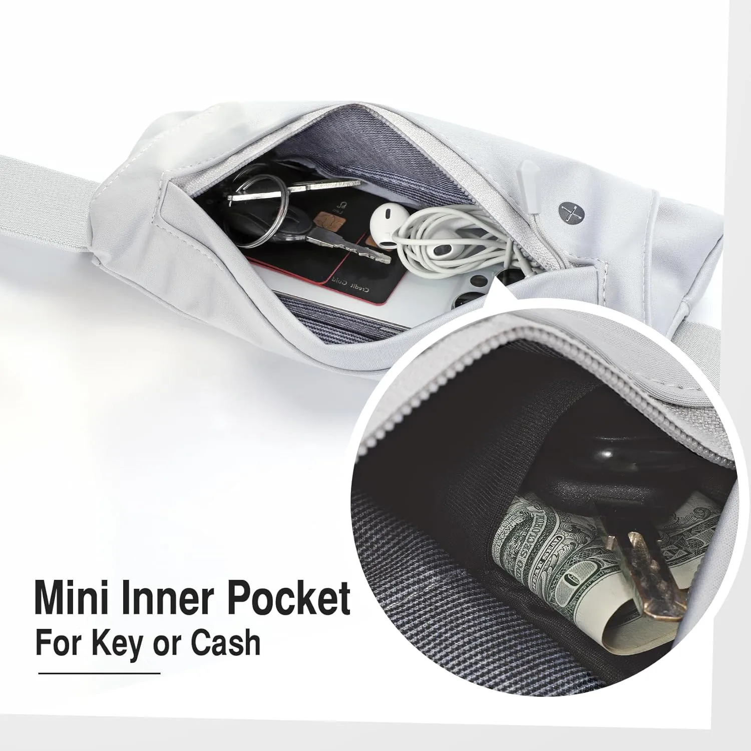 WHIPPY Slim Running Belt Fanny Pack for Women Men Elastic Runners Belt Waist Pouch Chest Bag Phone Holder Waist Pack for Running Hiking