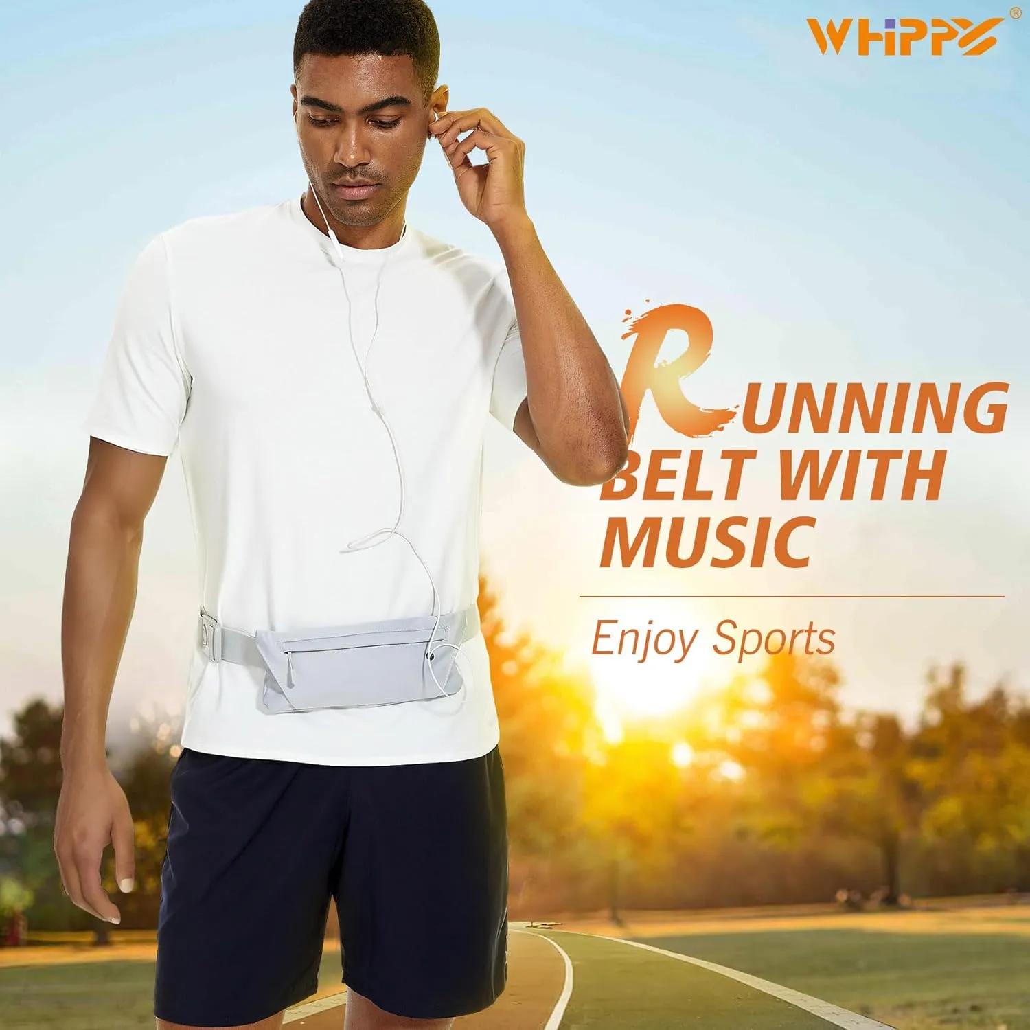 WHIPPY Slim Running Belt Fanny Pack for Women Men Elastic Runners Belt Waist Pouch Chest Bag Phone Holder Waist Pack for Running Hiking