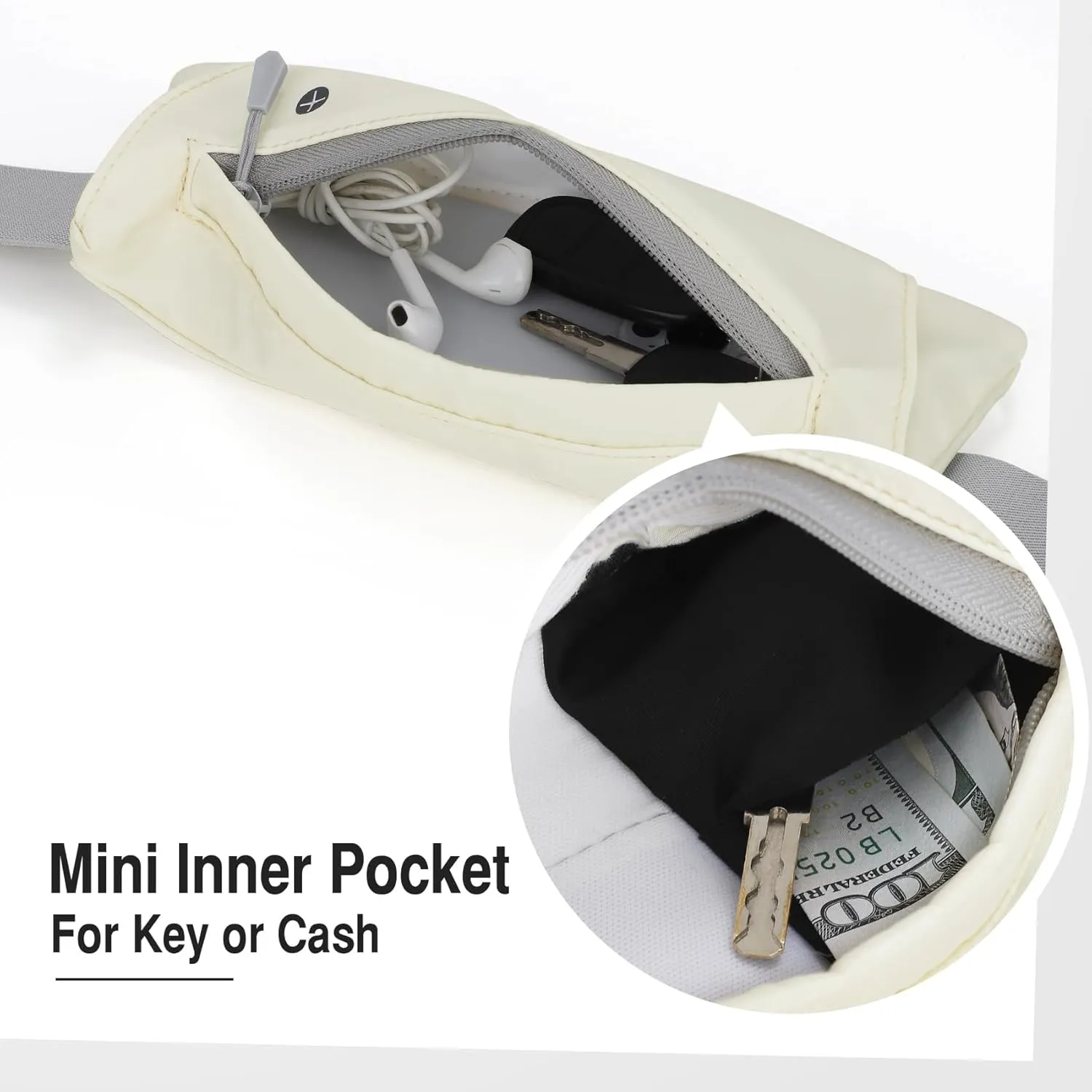 WHIPPY Slim Running Belt Fanny Pack for Women Men Elastic Runners Belt Waist Pouch Chest Bag Phone Holder Waist Pack for Running Hiking