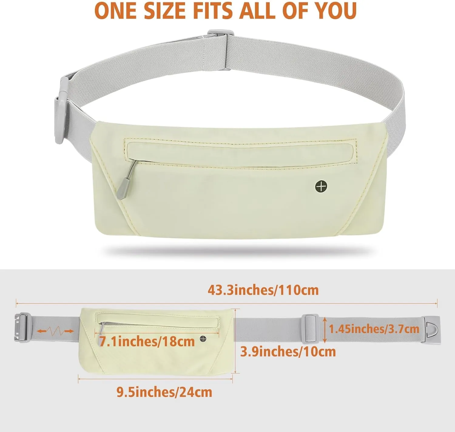 WHIPPY Slim Running Belt Fanny Pack for Women Men Elastic Runners Belt Waist Pouch Chest Bag Phone Holder Waist Pack for Running Hiking