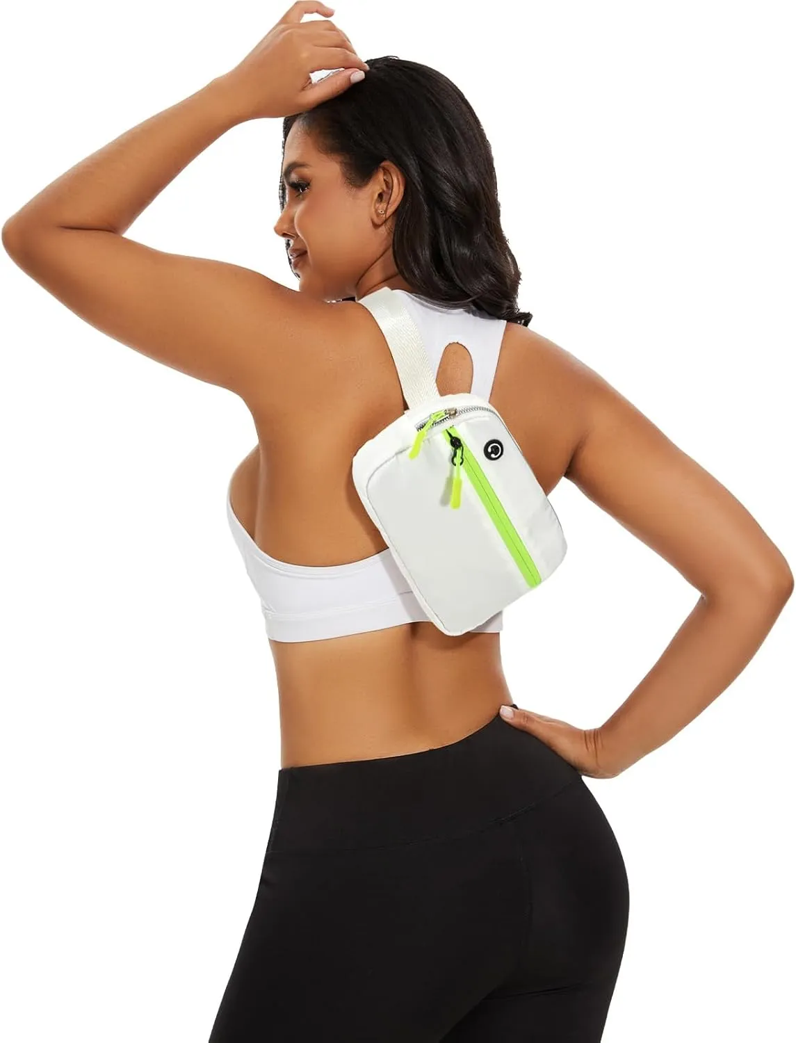 White Belt Bag for Women Men, Small White Crossbody Fanny Pack, Everywhere Mini Belt Bags Waist Pack with Extended Strap