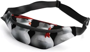 White Snowman Sculpture Fanny Pack for Women Men Waist Bag Waterproof Belt Bag with Adjustable Strap