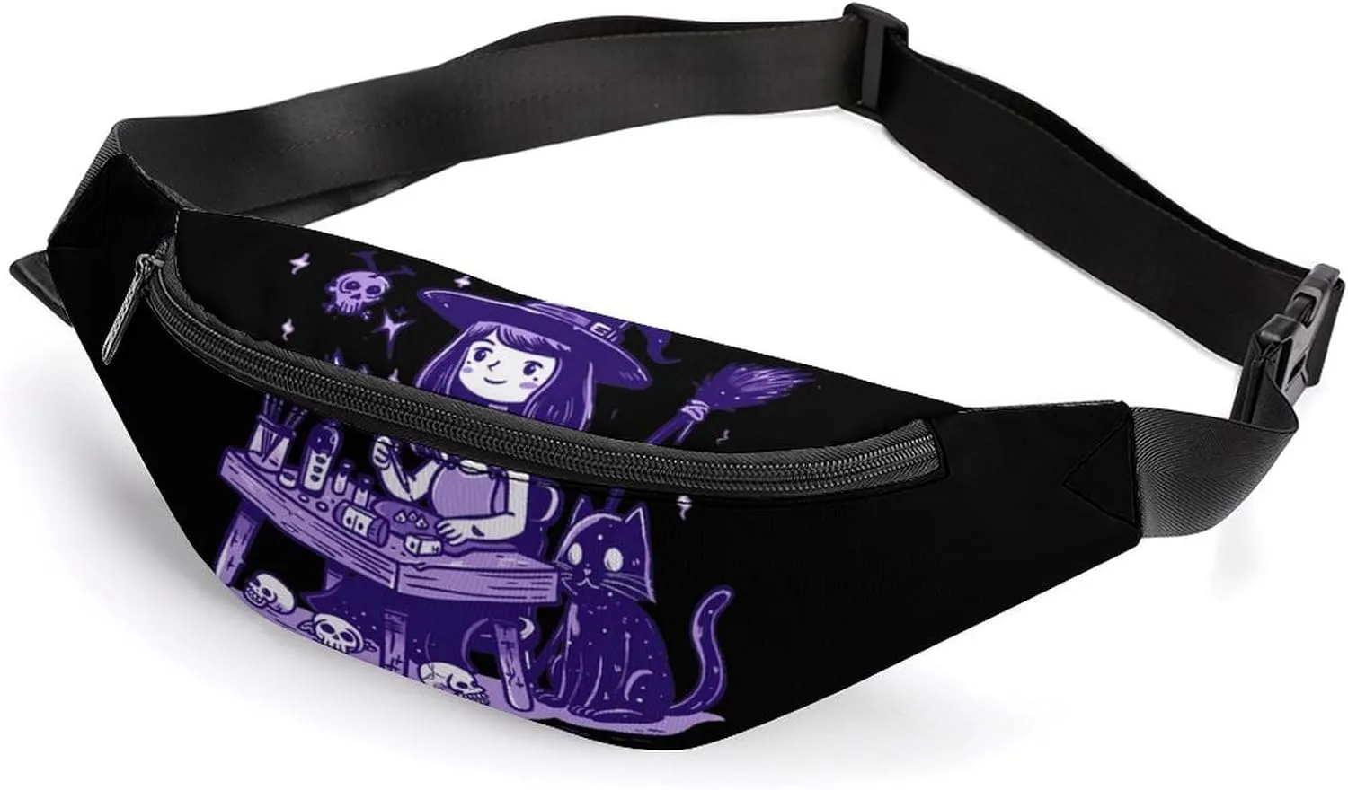 Witch Crafts Crossbody Fanny Pack Waist Packs Adjustable Shoulder Bags Sling Bag for Hiking Running Cycling