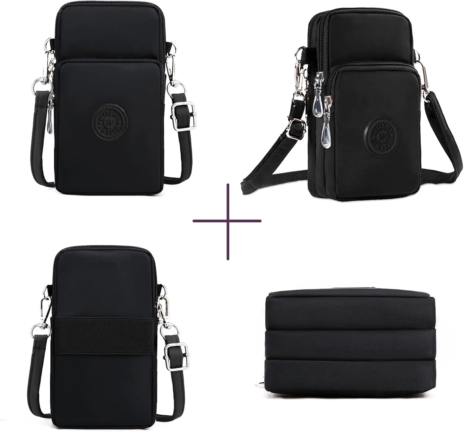WITERY Waterproof Nylon Cute Crossbody Cell Phone Purse Smartphone Wallet Bag for Women