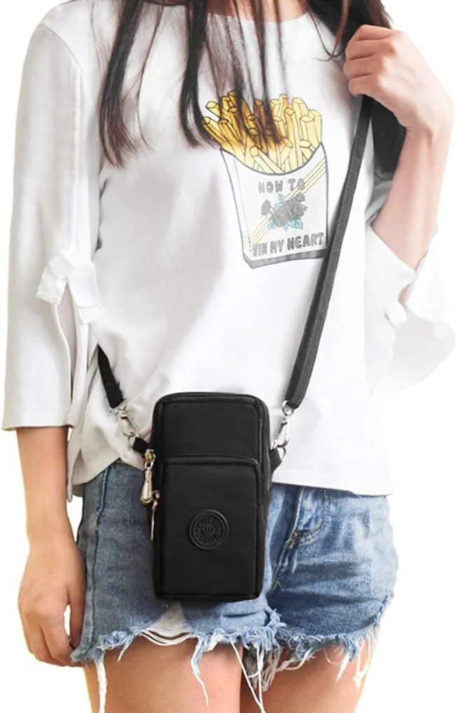 WITERY Waterproof Nylon Cute Crossbody Cell Phone Purse Smartphone Wallet Bag for Women