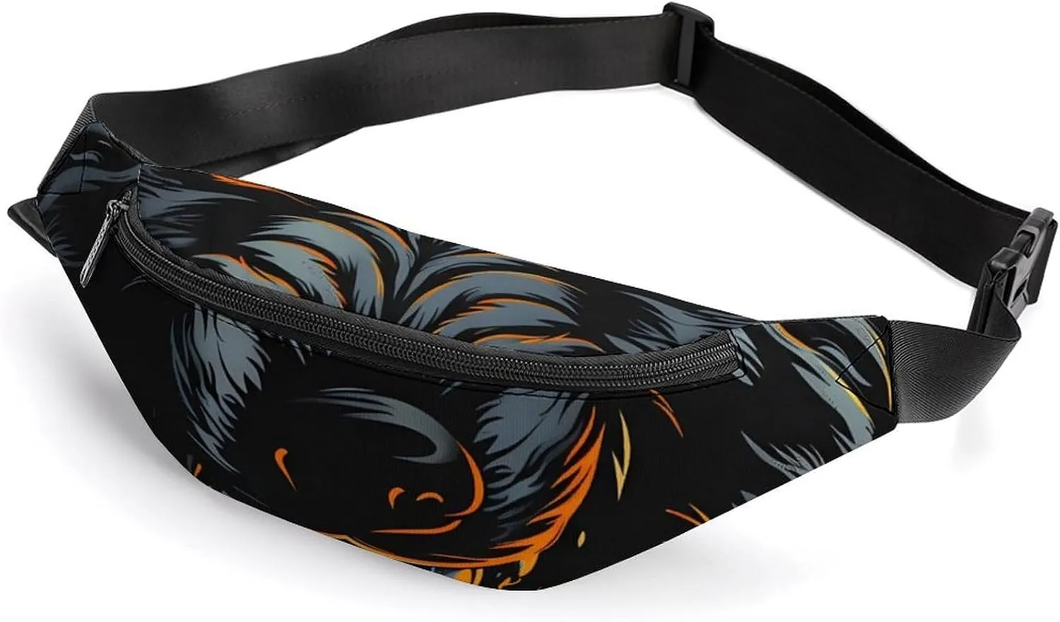 Wolf in The Dark Crossbody Fanny Pack Waist Packs Adjustable Shoulder Bags Sling Bag for Hiking Running Cycling