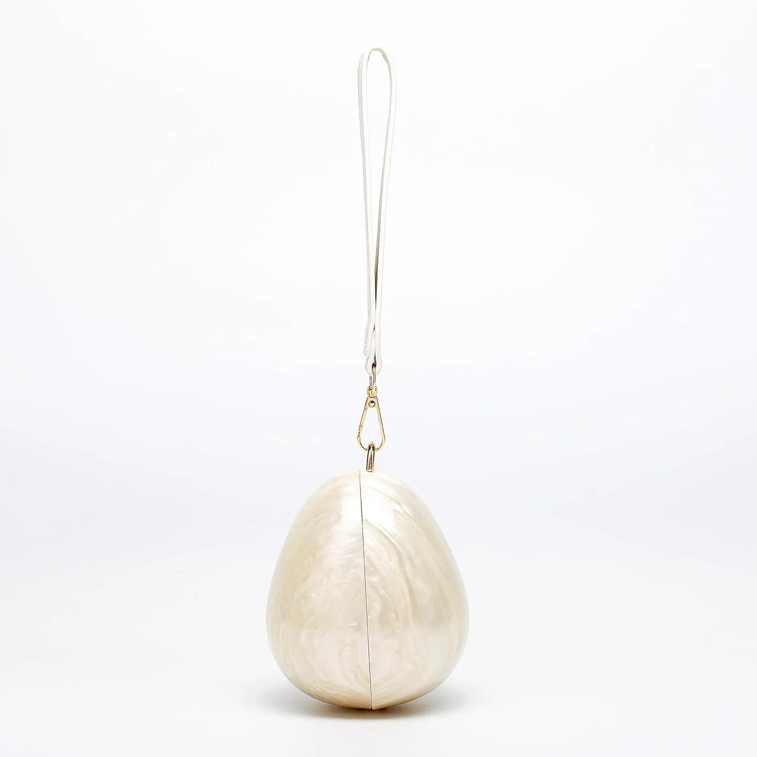 Women Acrylic Egg Clutch Bag Cute Pearl Acrylic Evening Handbags Marble Purses Beaded Shoulder Bags for Party Prom