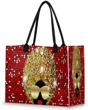 Women Bling Glitter Tote Bag for Women Large Beach Bag Reusable Grocery Bags Tote Bag for Work Shopping Travel Beach