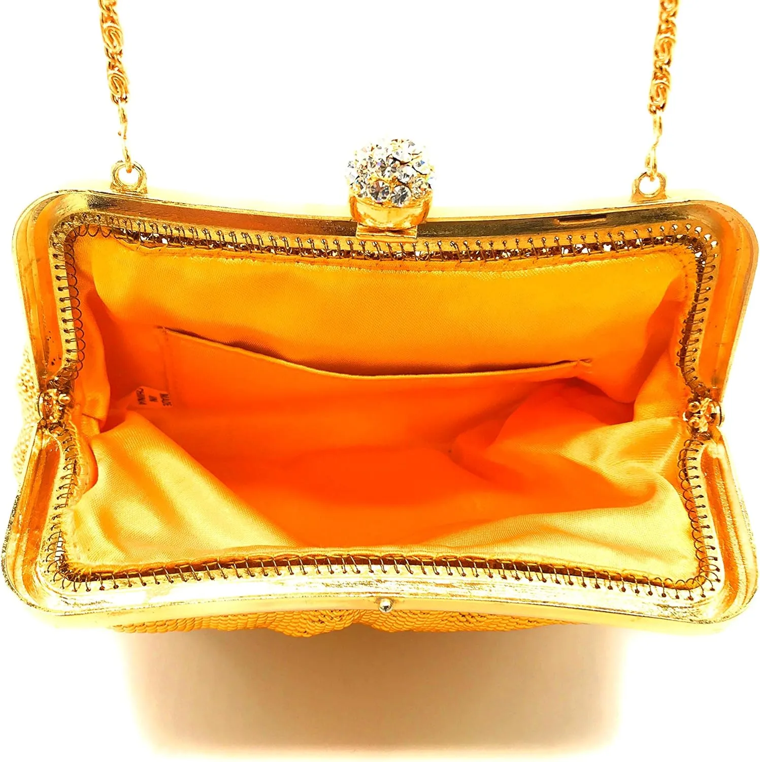 Women clutch metal beaded mesh evening purse bag for Cocktail Party Prom Wedding Banquet