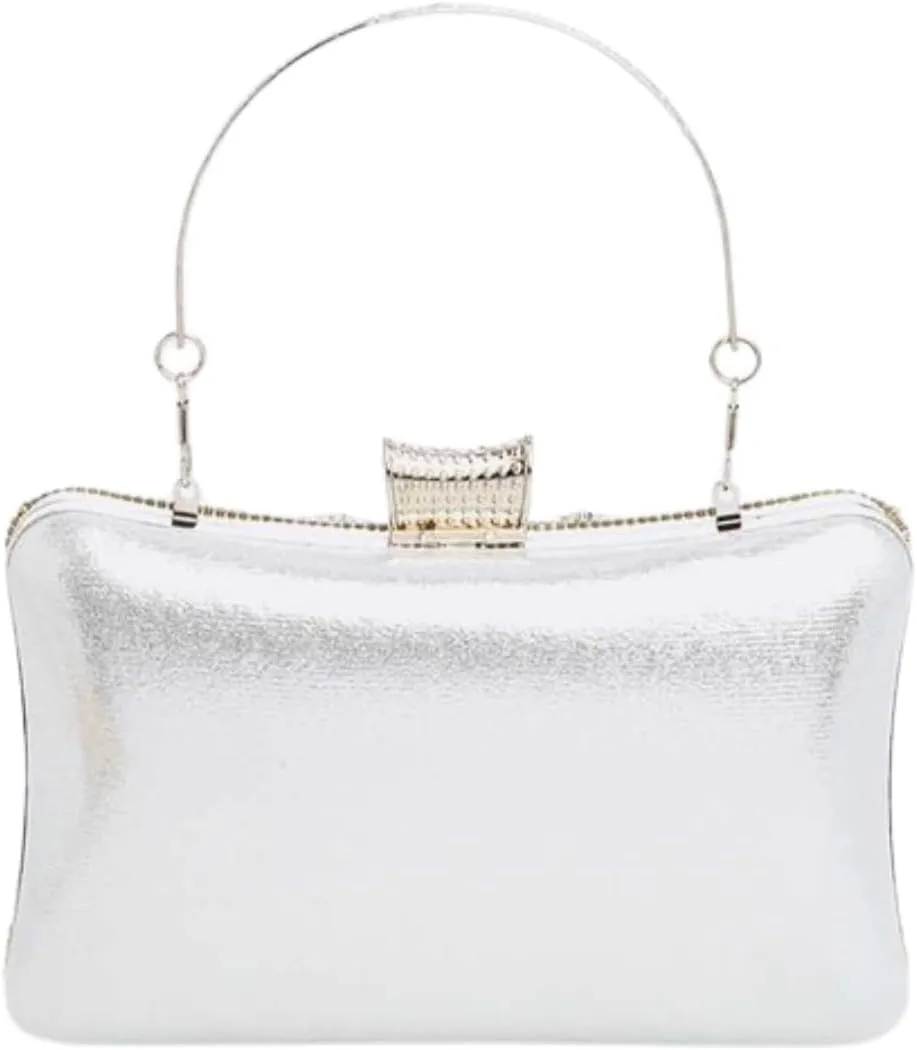 Women Crystal Iconic Bridal Party Box Clutch Rhinestone Beaded Evening Bag Wedding Purse Bridesmaids Partygoers