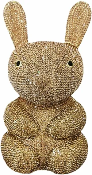 Women Cute Rabbit Shape Rhinestone Evening Bag Chic Animal Crystal Clutch Glitter Full Diamond Purse for Prom Party