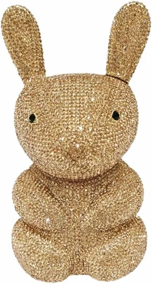 Women Cute Rabbit Shape Rhinestone Evening Bag Chic Animal Crystal Clutch Glitter Full Diamond Purse for Prom Party