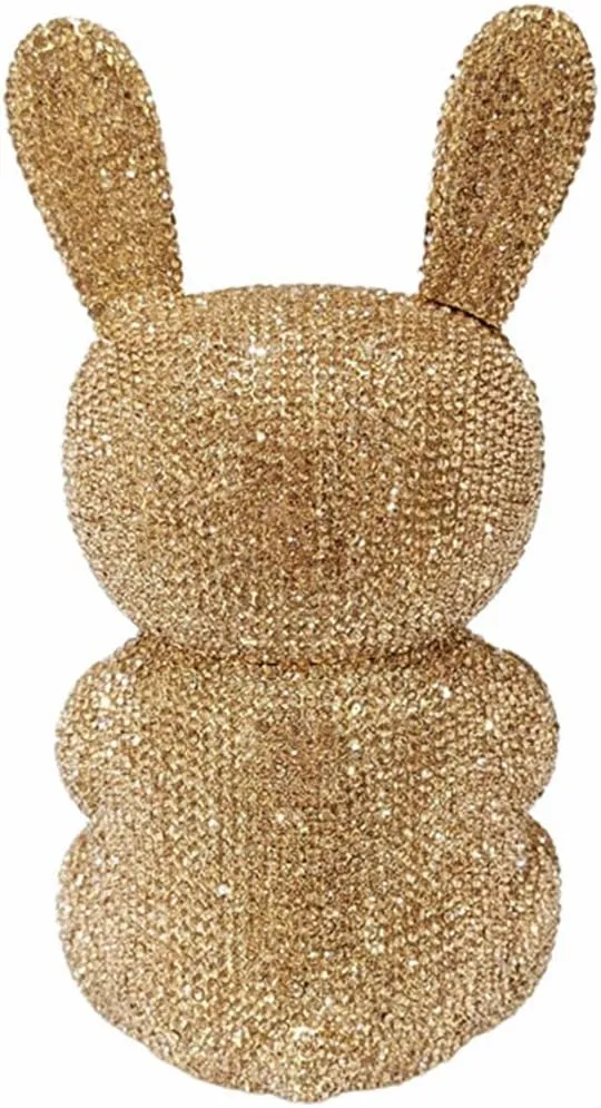 Women Cute Rabbit Shape Rhinestone Evening Bag Chic Animal Crystal Clutch Glitter Full Diamond Purse for Prom Party