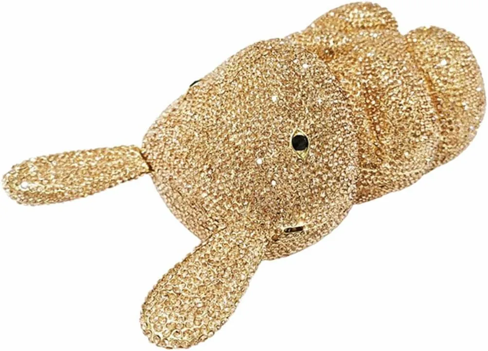 Women Cute Rabbit Shape Rhinestone Evening Bag Chic Animal Crystal Clutch Glitter Full Diamond Purse for Prom Party