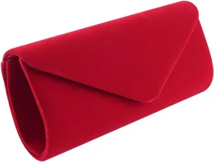 Women Evening Bag Clutch Purse, Handbag With Detachable Chain Strap for Wedding Cocktail Party Velvet Solid Color