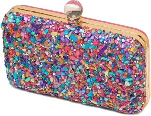 Women Evening Bag Rhinestone Clutch Bag Ladies Handbag With Detachable Chain Bridal Wedding Purse