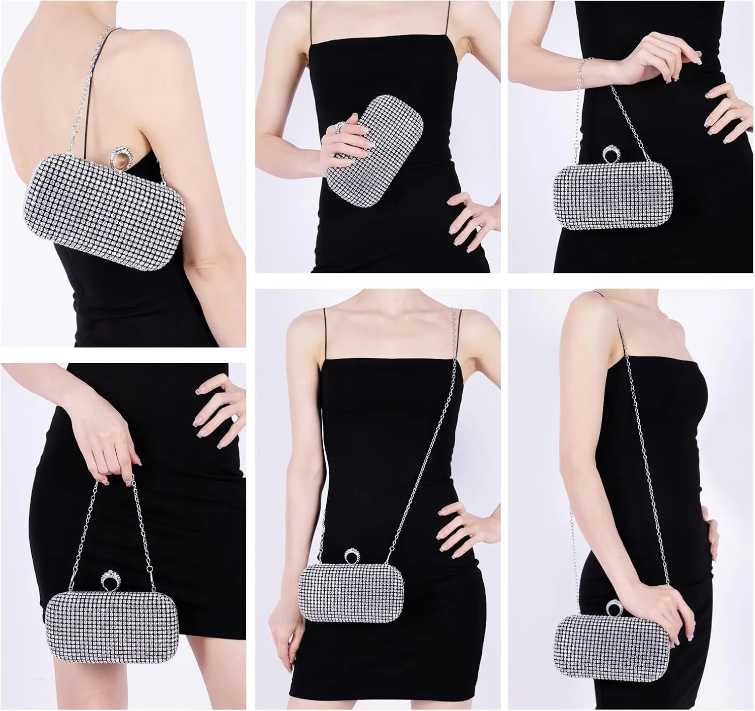 Women Evening Clutch Purse Sparkling Cocktail Prom Party Evening Bag Small Crystal Wedding Handbag