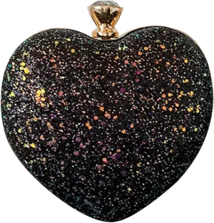Women Exquisite Heart Shape Evening Clutch Velvet Leather Tote Handbag Chain Party Shoulder Crossbody Red