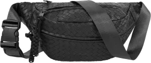Women Fanny Pack Fashion Woven Leather Waist Bag Casual Belt Bag Waist Purse Chest Bag Cross Body Bags With Adjustable Strap
