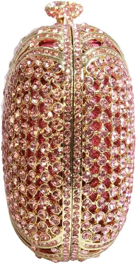 Women Fashion Rhinestone Evening Bag Sparkly Stripe Crystal Handbag Wedding Clutch Purse for Banquet Party