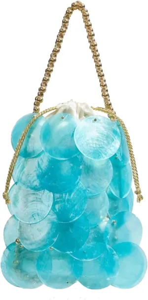 Women Fashion Shell Woven Handbag Chic Shell Beach Bag Beaded Chain bag for Summer Travel Beach Party