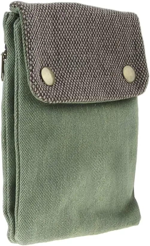 Women Girls Denim Canvas Crossbody Shoulder Bag Mini Purse Wallet Card Holder Cellphone Pouch