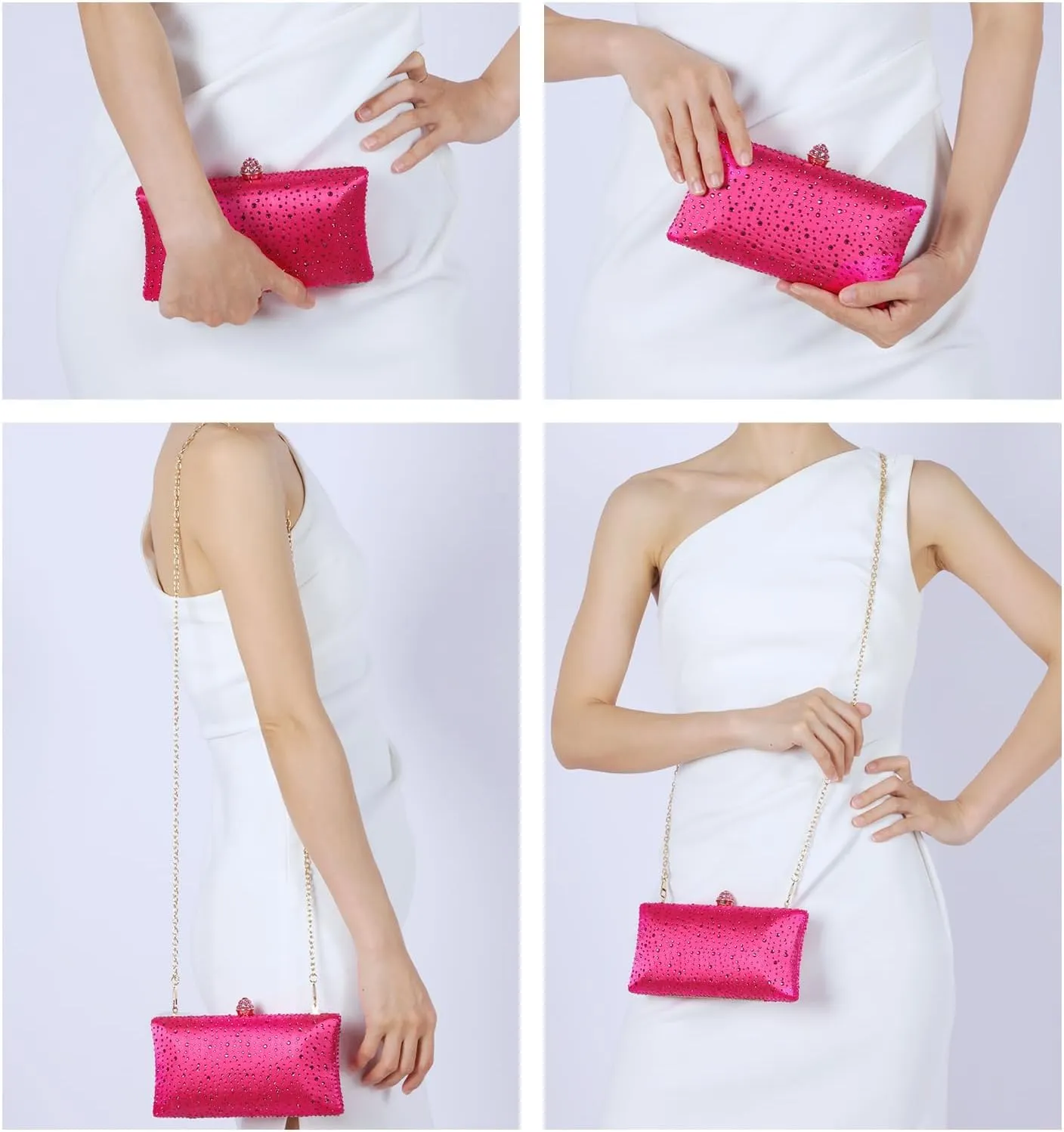 Women Handbags Rhinestone Party Prom Wedding Bride Evening Bags Crystal Party Clutch Purse