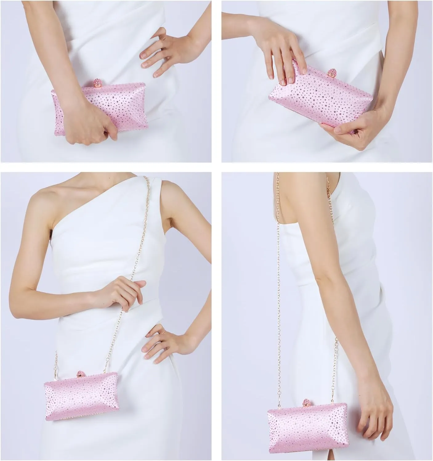 Women Handbags Rhinestone Party Prom Wedding Bride Evening Bags Crystal Party Clutch Purse
