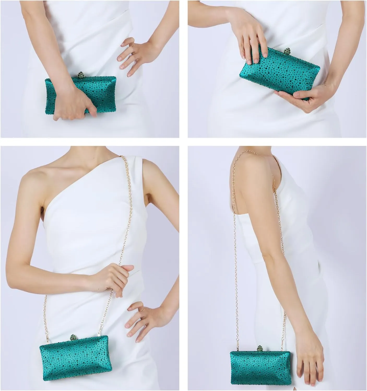 Women Handbags Rhinestone Party Prom Wedding Bride Evening Bags Crystal Party Clutch Purse