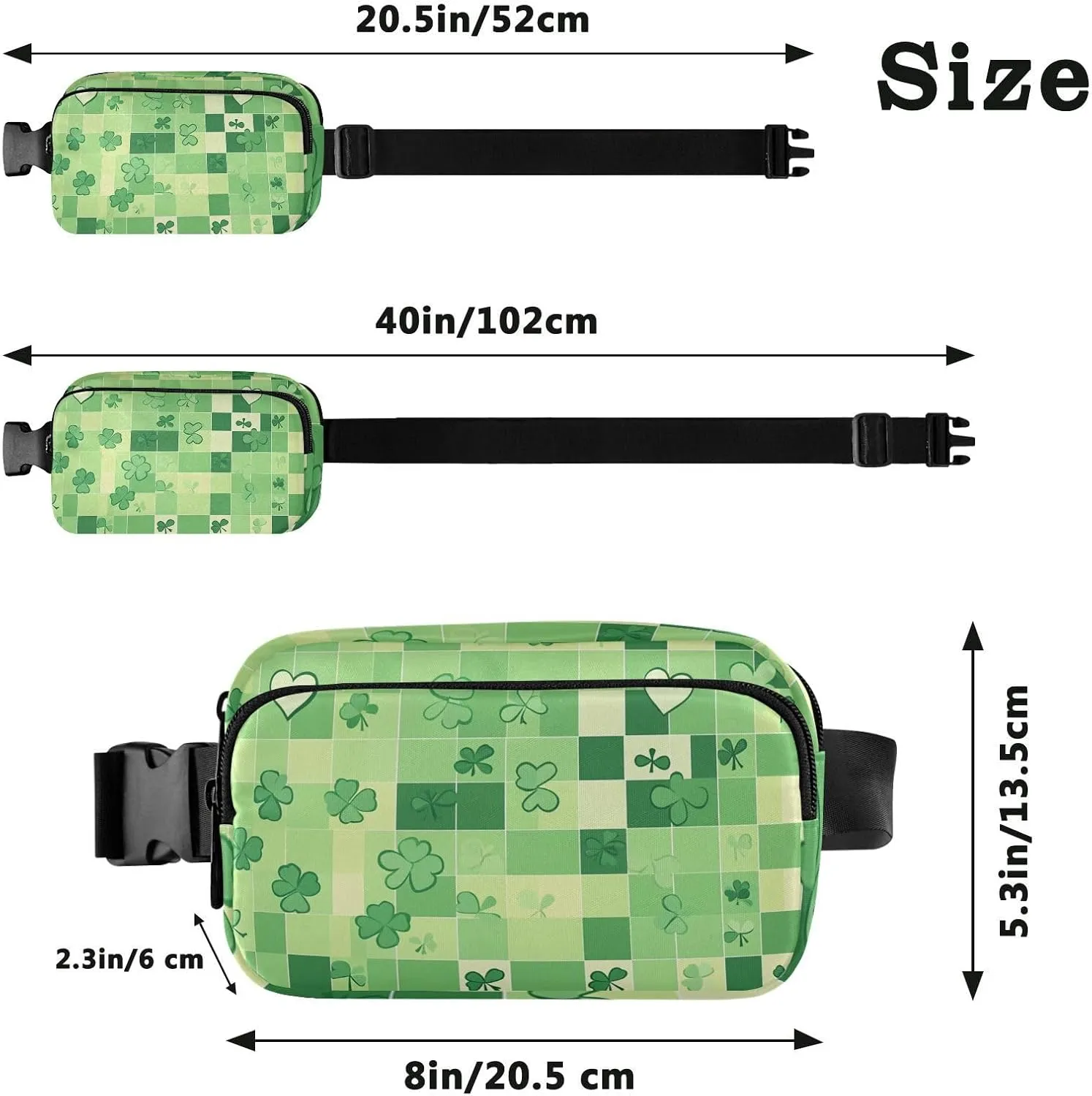 Women Men Crossbody Belt Bag Water Resistant Multipurpose Waist Bags Fanny Pack Croose Body Purse for Travel Running Hiking, St