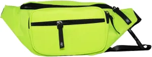 Women Men Neon Yellow Lime Fanny Pack Waist and Crossbody Bag with Adjustable Strap and Zipper Pockets Travel Gift