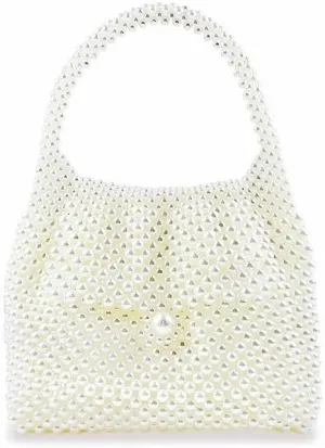 Women Pearl Clutch Bag Beaded Handbag Purse Wedding Bridal Evening Bag Elegant Shoulder Bag for Formal Party