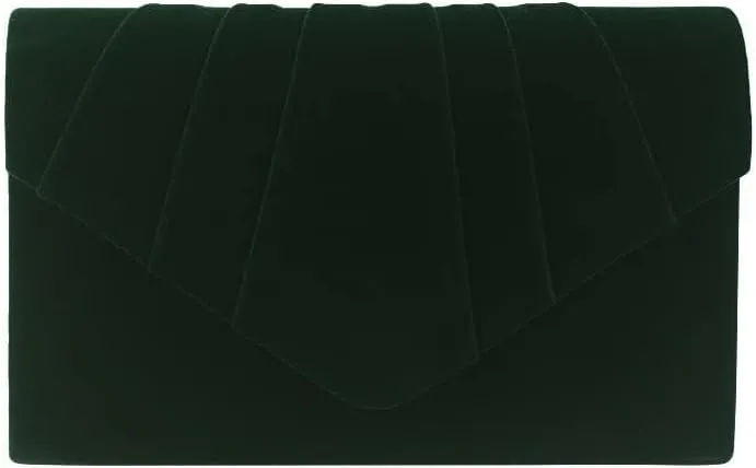 Women Pleated Evening Bag Velvet Suede Envelope Clutch Purse Party Prom Handbag Well made