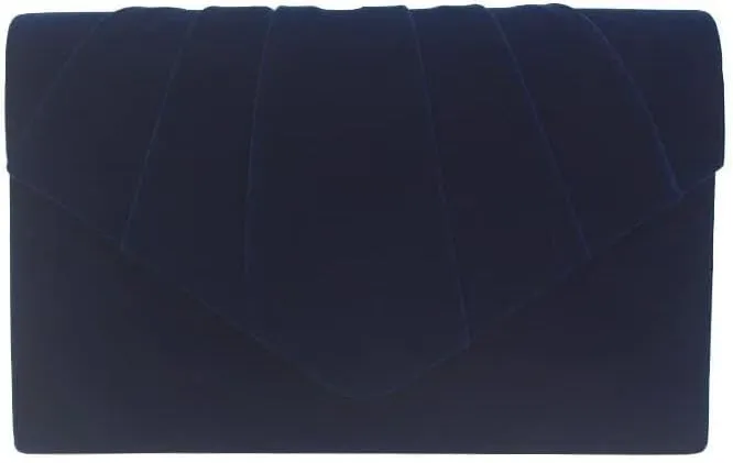 Women Pleated Evening Bag Velvet Suede Envelope Clutch Purse Party Prom Handbag Well made