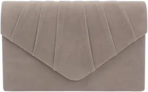 Women Pleated Evening Bag Velvet Suede Envelope Clutch Purse Party Prom Handbag,
