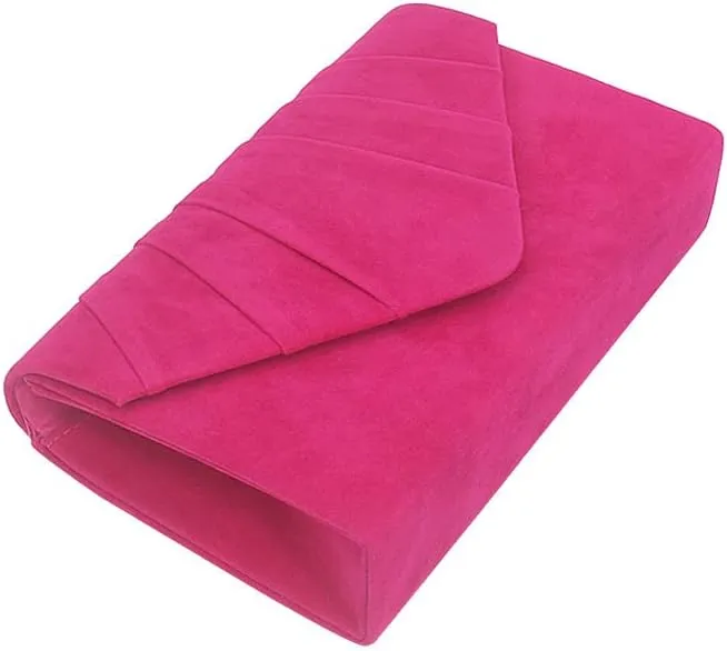Women Pleated Evening Bag Velvet Suede Envelope Clutch Purse Party Prom Handbag,