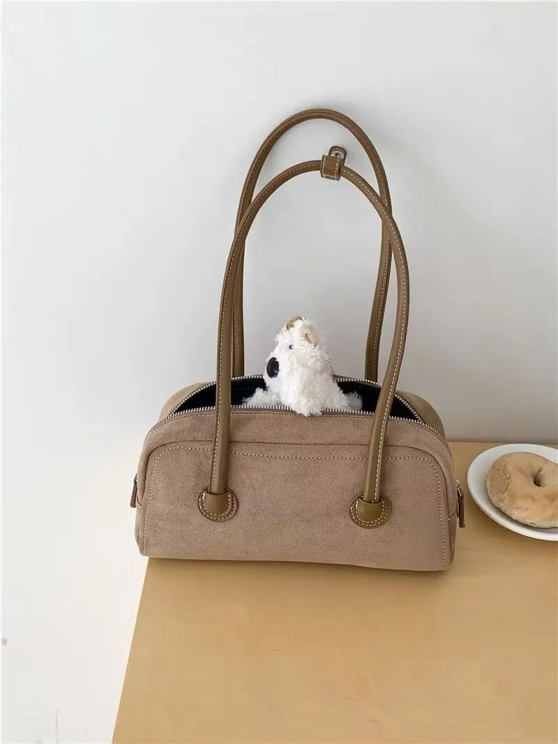 Women Suede Purse, Faux Leather Tote Bag Top Handle Bag Shopper, Shoulder Satchel Bag