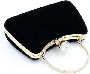 Women Velvet Evening Bag Luxury Diamond Handbag Elegant Purse Wedding Banquet Party Clutch Lady Wallet
