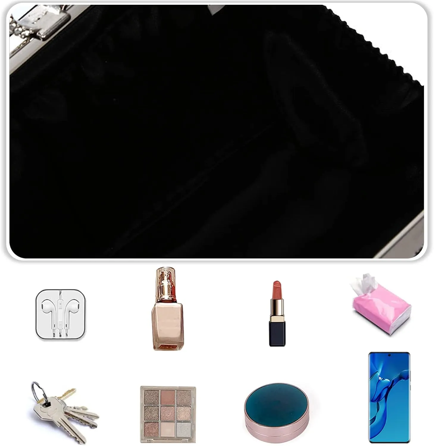 Women Velvet Evening Bag Sparkly Rhinestone Clutch Bag Bridal Wedding Purse Charming Glittering Handbag